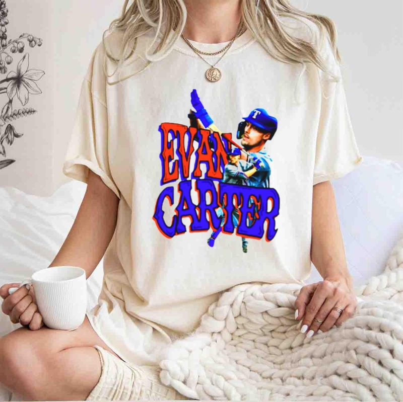 Evan Carter Texas Rangers Baseball Player Image T Shirt t shirt 1 1