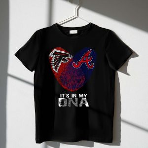 Falcons Braves Heart Fingerprint T-Shirt - It'S In My Dna