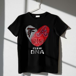 Falcons Braves It'S In My Dna Heart Fingerprint T-Shirt For Fans