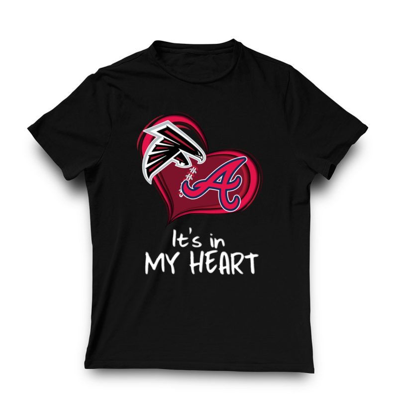 Falcons Braves It'S In My Heart T-Shirt - Perfect Fan Apparel - Image 3