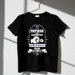 New York Yankees Fist Bump T-Shirt For Father And Daughter Fans
