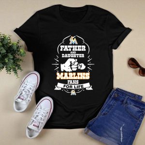 Miami Marlins T-Shirt For Father And Daughter: Fans For Life Design