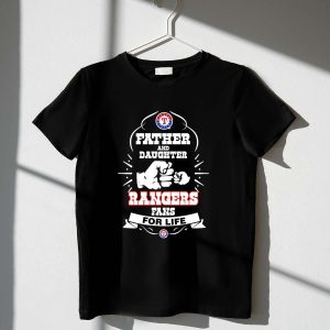 Texas Rangers T-Shirt For Father And Daughter - Fans For Life Fist Bump Design