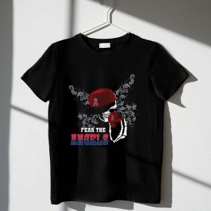 Los Angeles Angels Skeleton Skull Graphic T-Shirt For Fans
