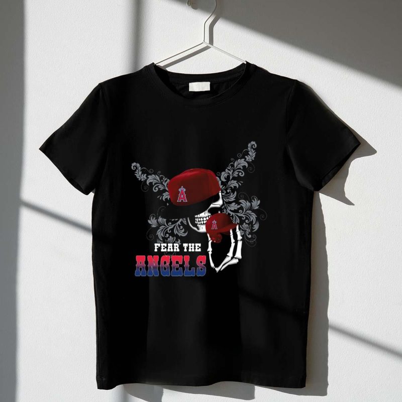 Fear The Los Angeles Angels Skeleton Skull Cap T Shirt t shirt 1 1