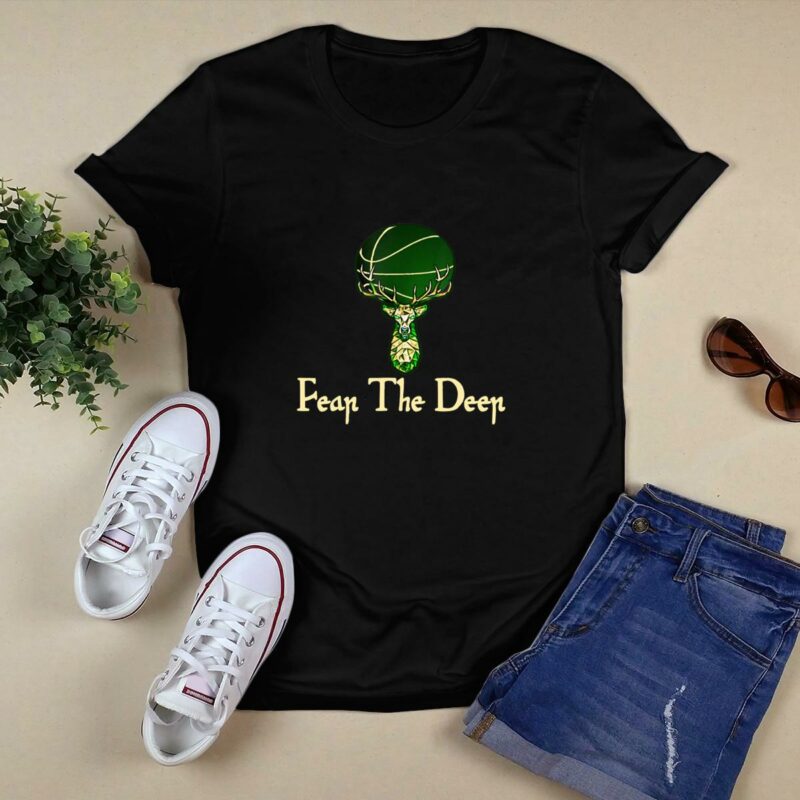 Fear the deer milwaukee basketball fans green ball t shirt 0.jpg