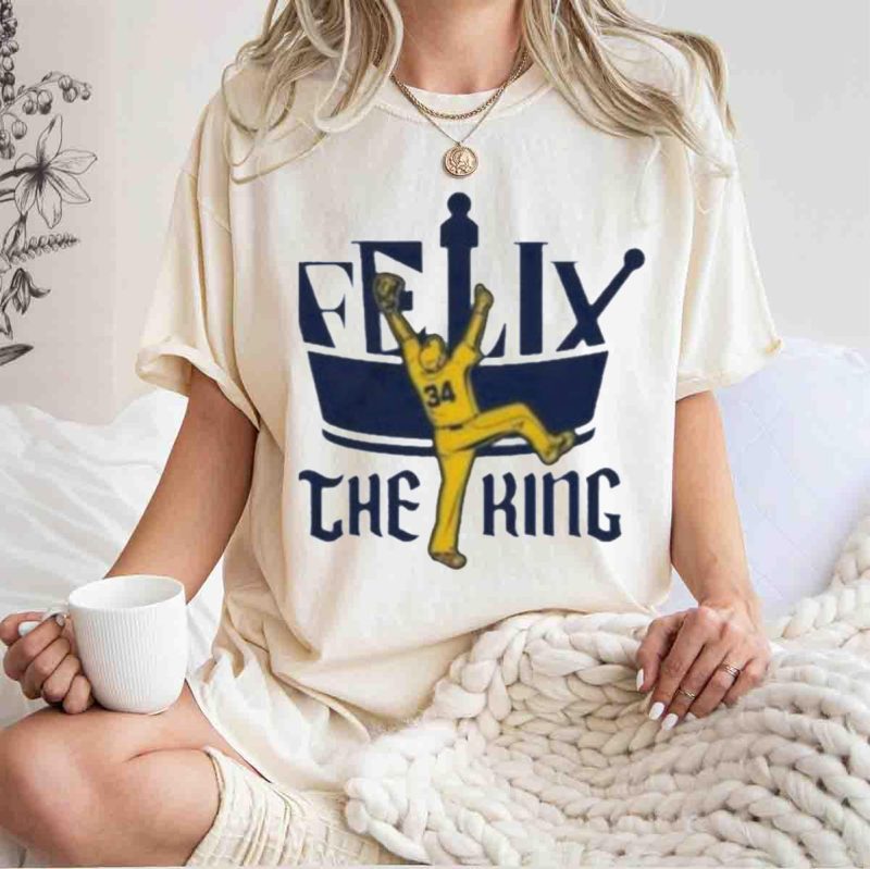 Felix Hernandez Seattle Mariners Felix The King 34 Baseball Pitching T Shirt t shirt 1 1