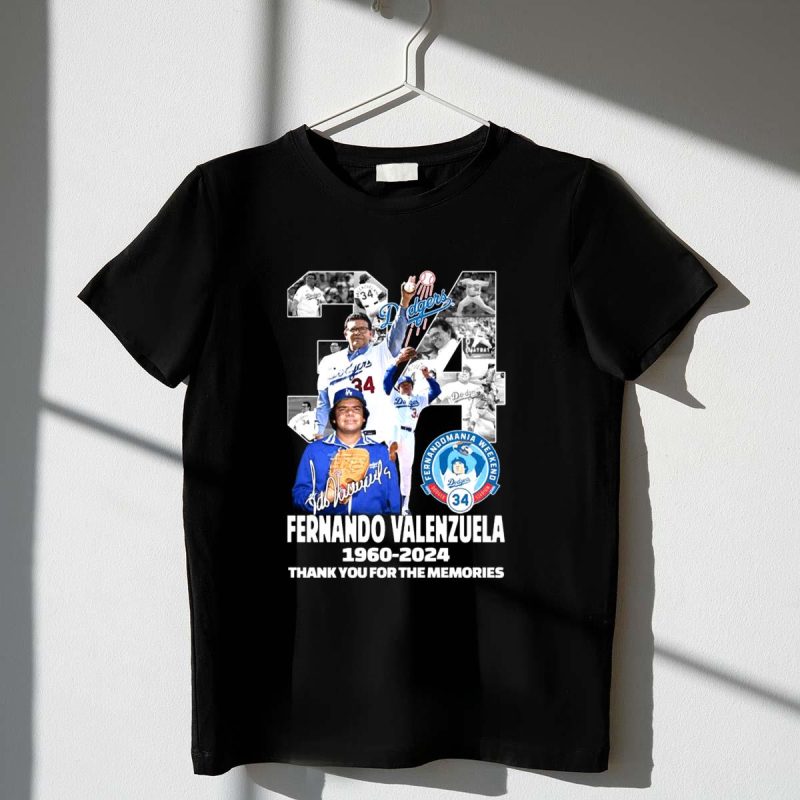 Fernando Valenzuela No 34 Los Angeles Dodgers Vintage T-Shirt 1960-2024