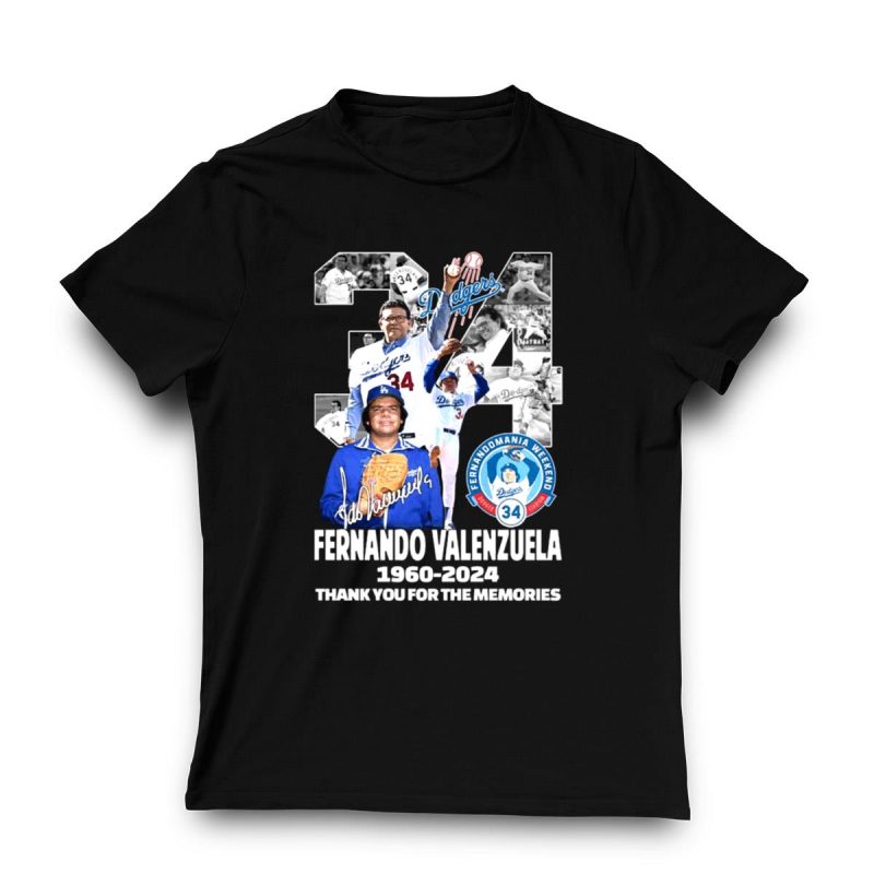 Fernando Valenzuela No 34 Los Angeles Dodgers Vintage T-Shirt 1960-2024 - Image 3