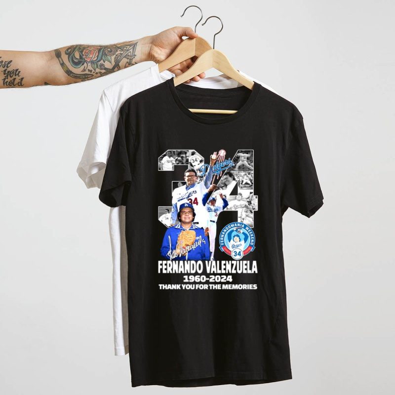 Fernando Valenzuela No 34 Los Angeles Dodgers Vintage T-Shirt 1960-2024 - Image 4