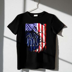 New York Yankees American Pride Flag T-Shirt For Sports Fans