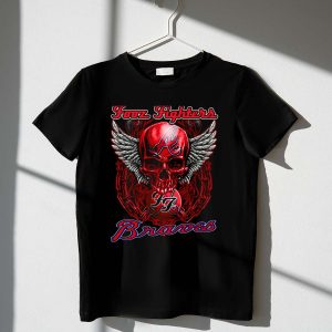 Atlanta Braves Skull Wings T-Shirt | Fooz Fighters Inspired Design