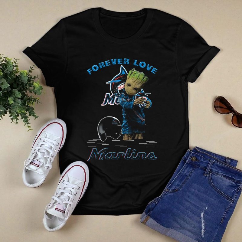 Forever Love Marlins Groot Miami Marlins Fans T Shirt Black 1
