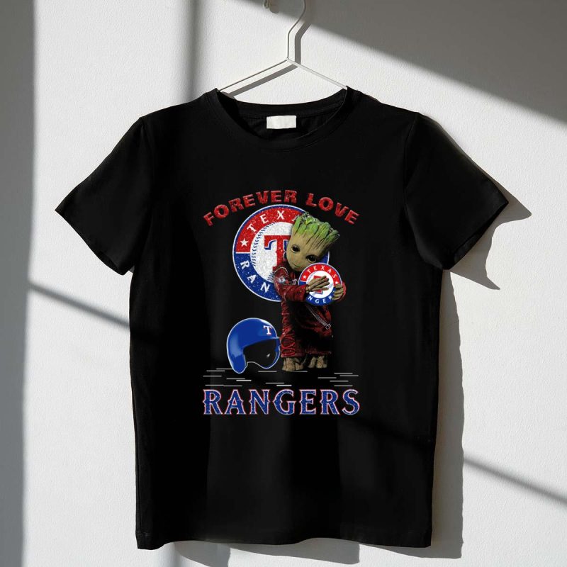 Forever Love Texas Rangers Fans Groot Ranger Spirit T Shirt t shirt 1 1