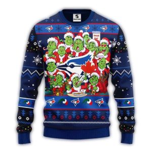 Funny 12 Grinch Xmas Day Toronto Blue Jays Christmas Ugly Sweater