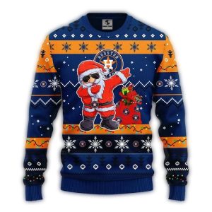 Funny Houston Astros Santa Dabbing Sweatshirt For Holiday Cheer
