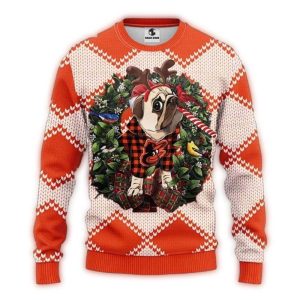 Funny Pug Dog Baltimore Orioles Christmas Sweatshirt For Dog Lovers