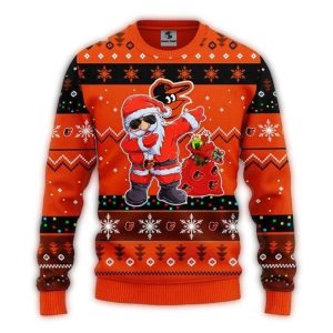 Funny Santa Dabbing Baltimore Orioles Christmas Sweatshirt For Holiday Cheer