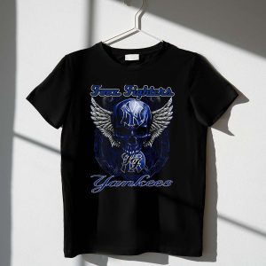 New York Yankees Skull Wings Graphic T-Shirt For Fuzz Fighters Fans