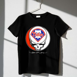 Grateful Dead Steal Your Face T-Shirt with Philadelphia Phillies Design
