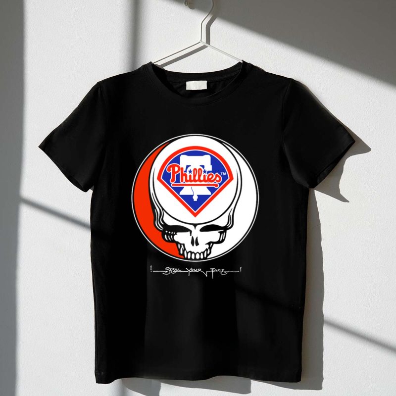 Grateful Dead Steal Your Face T-Shirt with Philadelphia Phillies Design