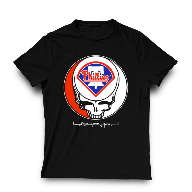 Grateful Dead Steal Your Face T-Shirt with Philadelphia Phillies Design - Image 3