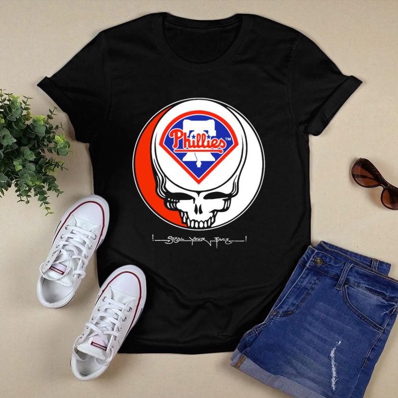 Grateful Dead Steal Your Face T-Shirt with Philadelphia Phillies Design - Image 5