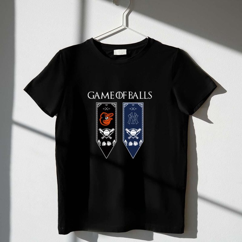 Game of thrones game of balls baltimore orioles and new york yankees shirt t shirt 1 1