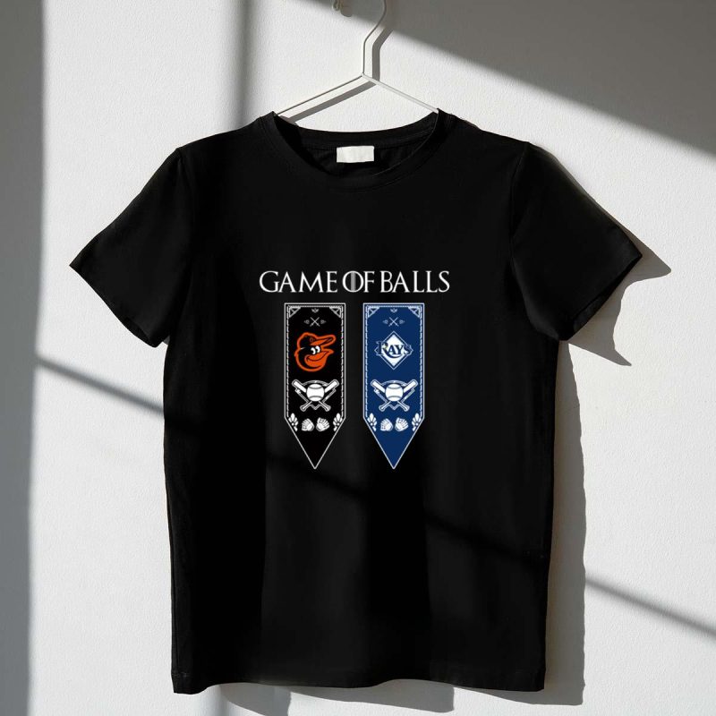 Game of thrones game of balls baltimore orioles and tampa bay rays shirt t shirt 1 1