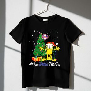 Garfield Christmas T-Shirt featuring Philadelphia Phillies, Tree & Gifts Design