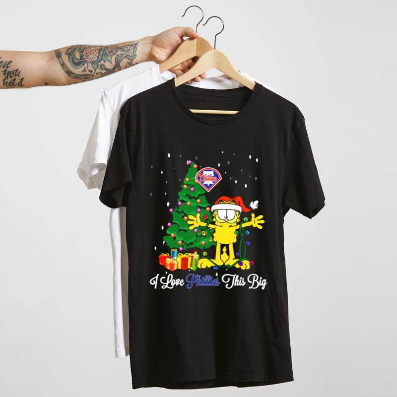 Garfield Christmas T-Shirt featuring Philadelphia Phillies, Tree & Gifts Design - Image 4