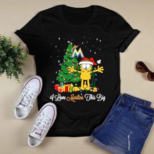 Garfield Christmas Tree Miami Marlins I Love Marlins This Big T-Shirt