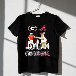 Georgia Bulldogs Skyline T-Shirt With Braves Blooper Mascot Design
