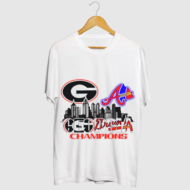 Uga Bulldogs Champions Celebration T-Shirt - Georgia Braves Fan Tee - Image 2