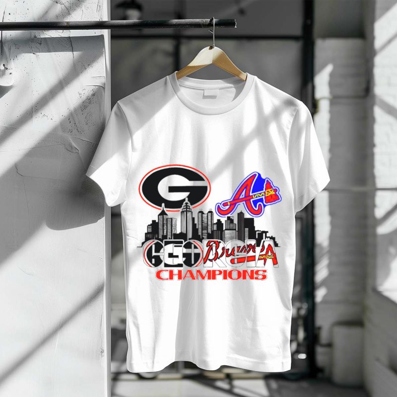 Uga Bulldogs Champions Celebration T-Shirt - Georgia Braves Fan Tee - Image 3
