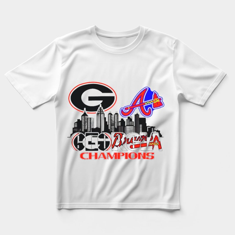 Uga Bulldogs Champions Celebration T-Shirt - Georgia Braves Fan Tee - Image 5