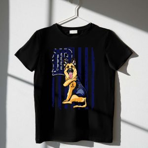 Detroit Tigers Mom T-Shirt With Adorable German Shepherd Design
