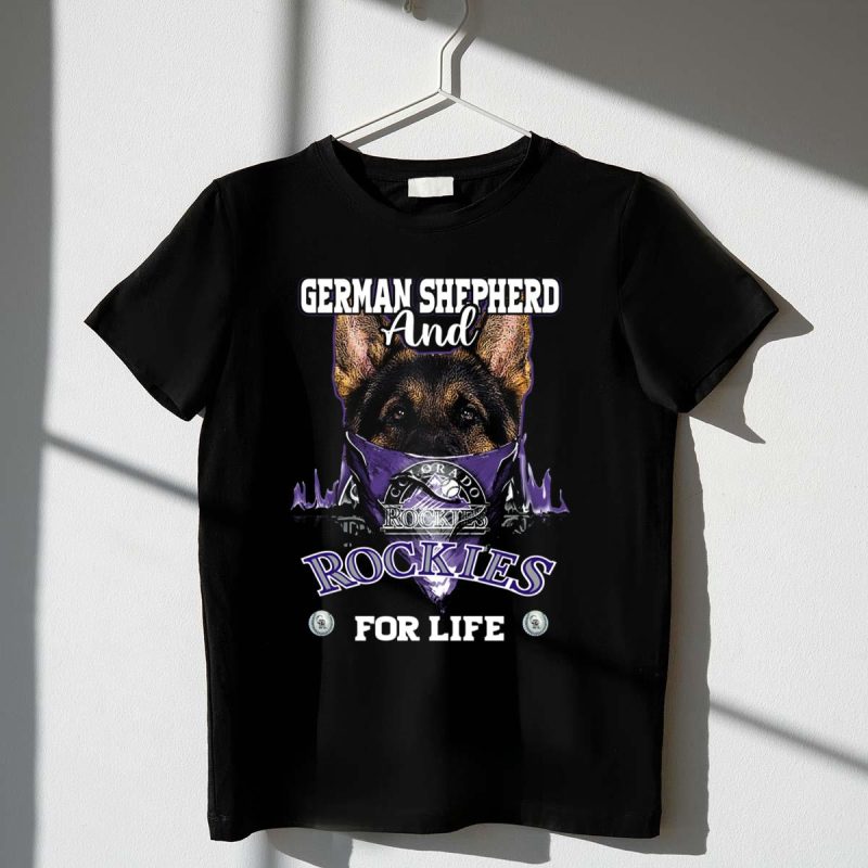 German Shepherd and Colorado Rockies for Life T Shirt t shirt 1 1