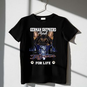 German Shepherd Detroit Tigers Fan T-Shirt - Life-Long Design
