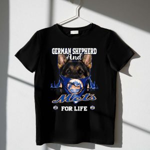 German Shepherd And Mets For Life New York Mets T-Shirt For Dog Lovers