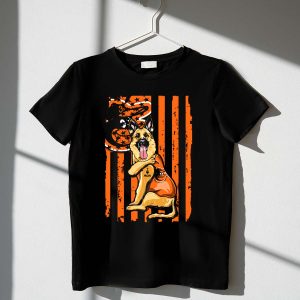 German Shepherd Love Mom T-Shirt With Baltimore Orioles And Orange Stripes