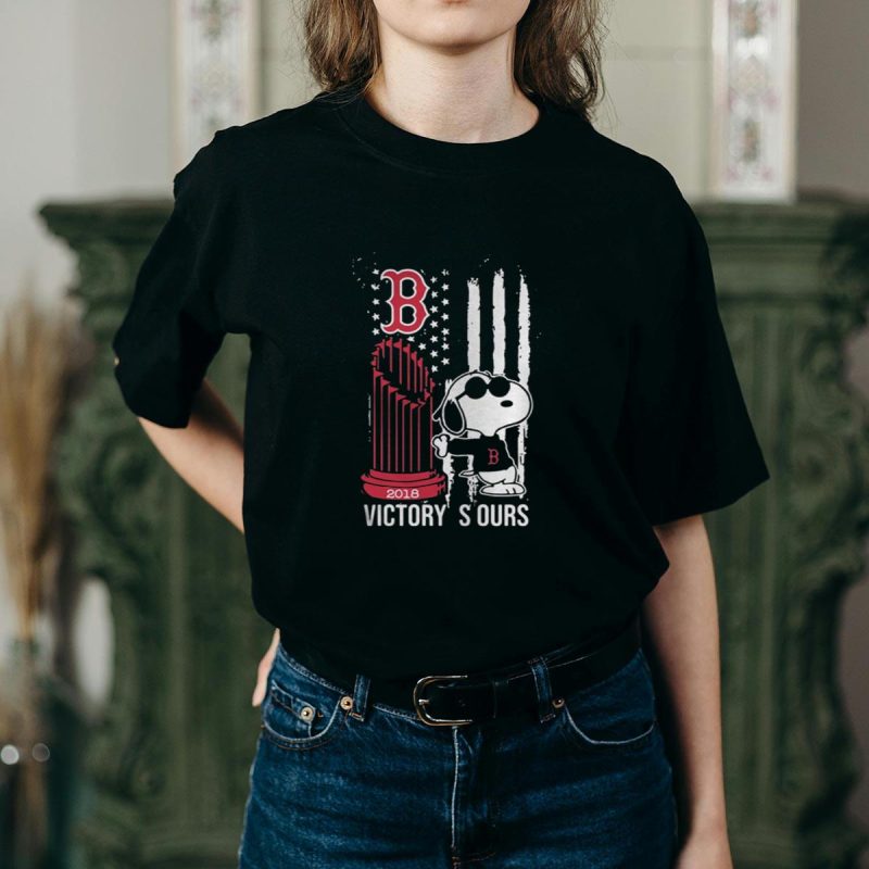Victory Is Ours 2018 Snoopy Boston Red Sox T-Shirt - Perfect Fan Apparel - Image 2