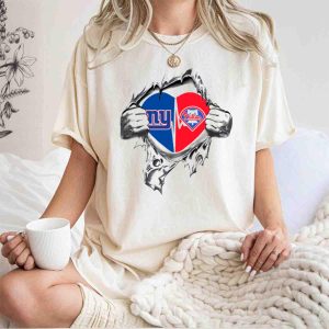 Giants Phillies Heart Logo Distressed T-Shirt for Die-Hard Fans