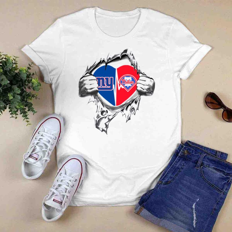 Giants Phillies Heart Logo Distressed T-Shirt for Die-Hard Fans - Image 6