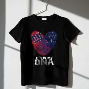Giants Yankees Ny Fingerprint Heart T-Shirt – It'S In My Dna