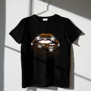 Glitter Lips Houston Astros Fan T-Shirt - Lipstick Art Design