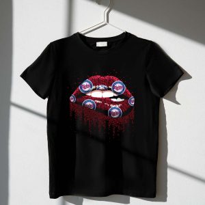 Minnesota Twins Glitter Lips Baseball Fan T-Shirt For Women