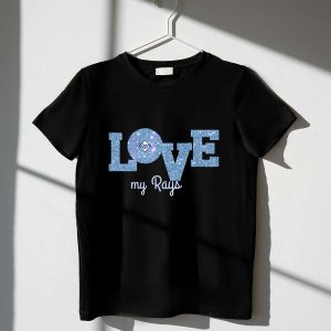 Glittery Tampa Bay Rays T-Shirt - Love My Rays Design