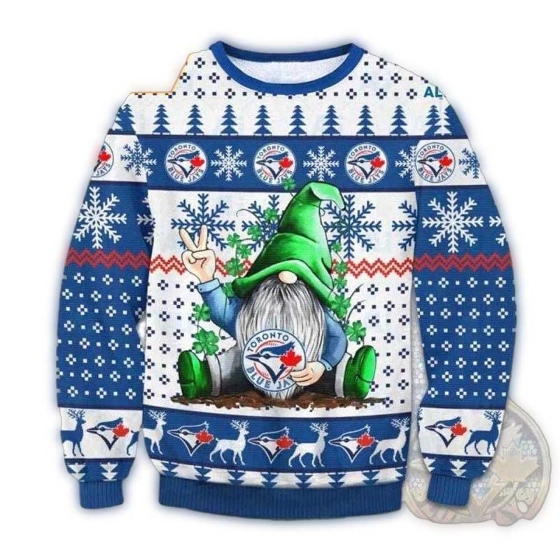 Gnome Toronto Blue Jays Christmas Ugly Sweater 1