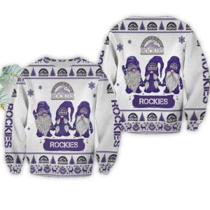 Gnome Trio Colorado Rockies Christmas Ugly Sweatshirt For Holiday Cheer